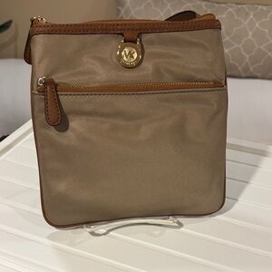 Michael Kors Beige and Brown Crossbody Bag